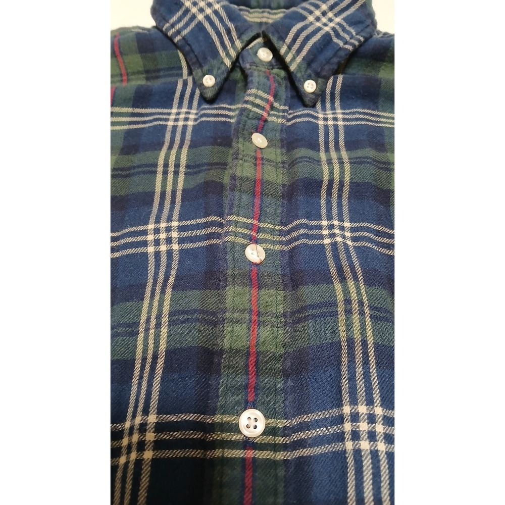 Polo Ralph Lauren Shirt Mens M Green Blue Tartan Plaid Cotton Lined Classic Fit - Picture 14 of 14